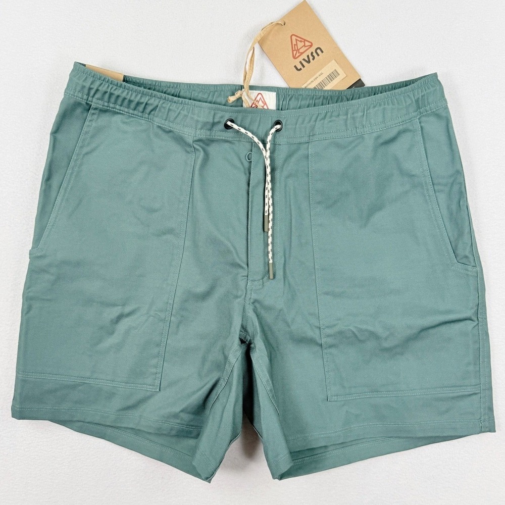 Livsn Holler Shorts Size XXL Flex Canvas Mens Eddy Green Outdoor Hike NEW